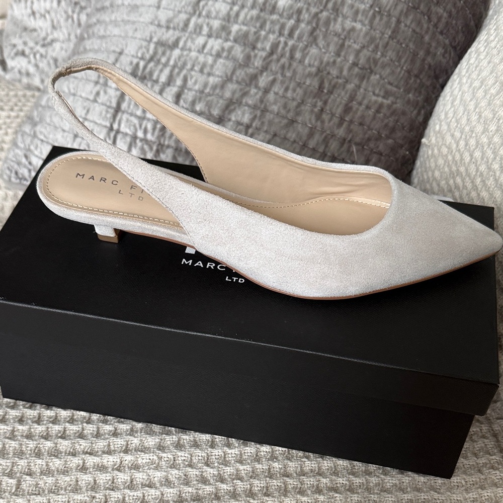 Marc Fisher Women's Beige Slingback Flats